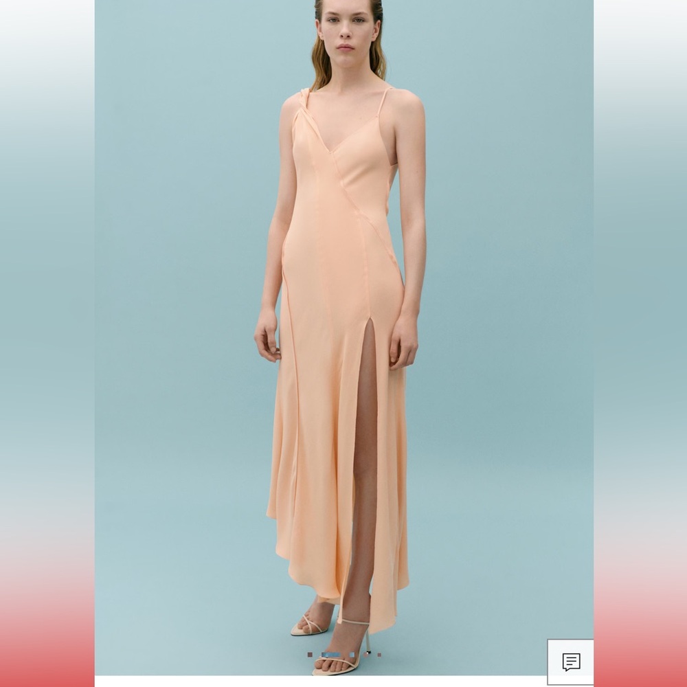 Victoria Beckham x mango ASYMMETRICAL DRESS WITH DECORATIVE STITCHING
